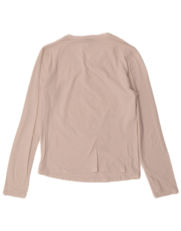 Damski top z długim rękawem Armani Jeans UK 12, średni biały