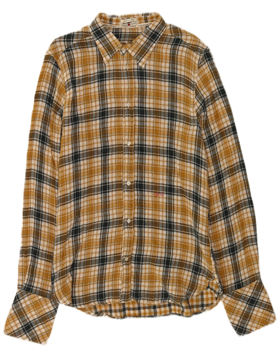 Męska koszula flanelowa w kratkę, XL, żółta, bawełniana w kratę