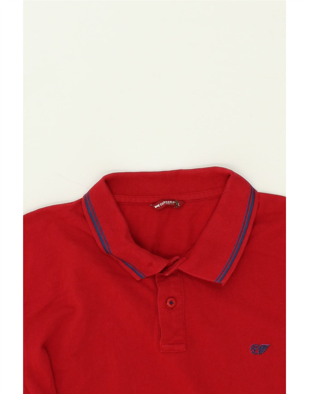 CARRERA Mens Polo Shirt Large Red Cotton Vintage Carrera and Second-Hand Carrera from Messina Hembry 