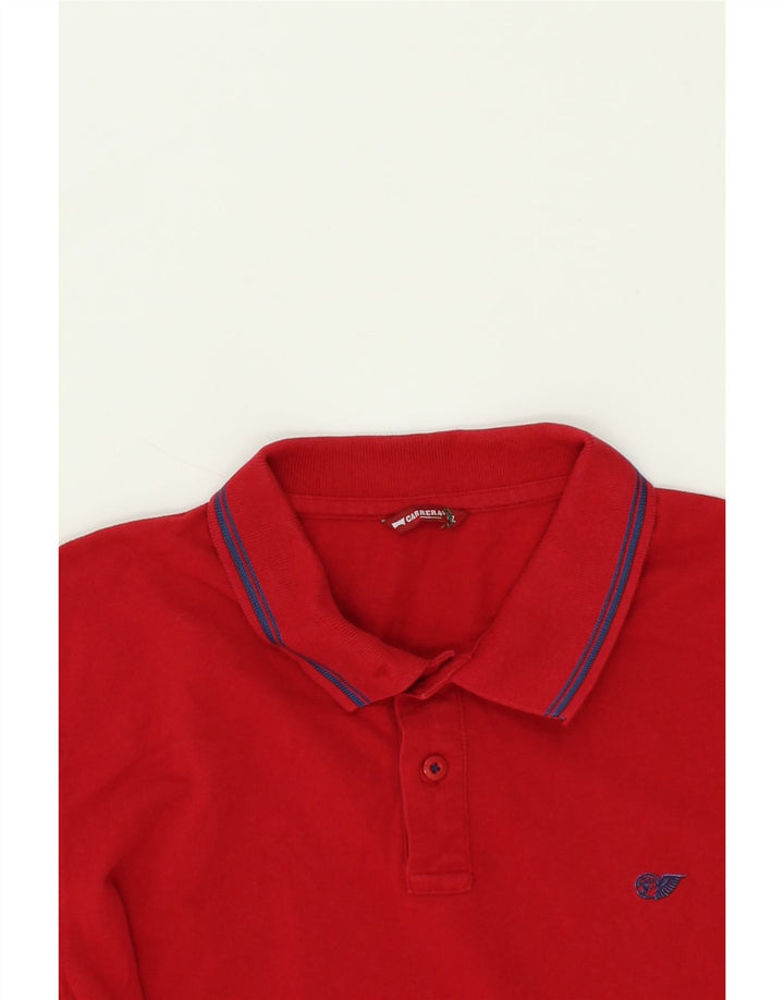 CARRERA Mens Polo Shirt Large Red Cotton Vintage Carrera and Second-Hand Carrera from Messina Hembry 