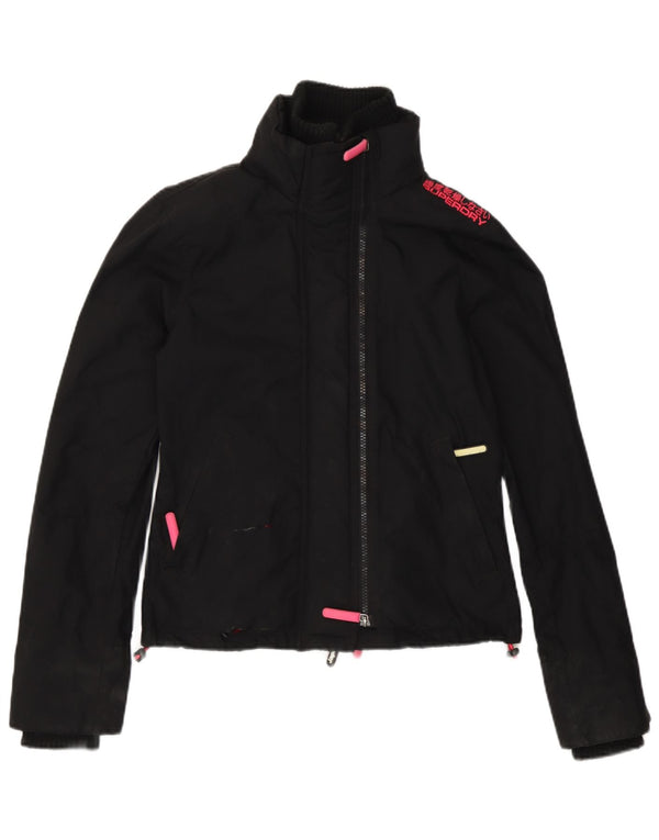 Damska kurtka wiatrówka Superdry The Windcheater UK 6 XS z czarnego nylonu