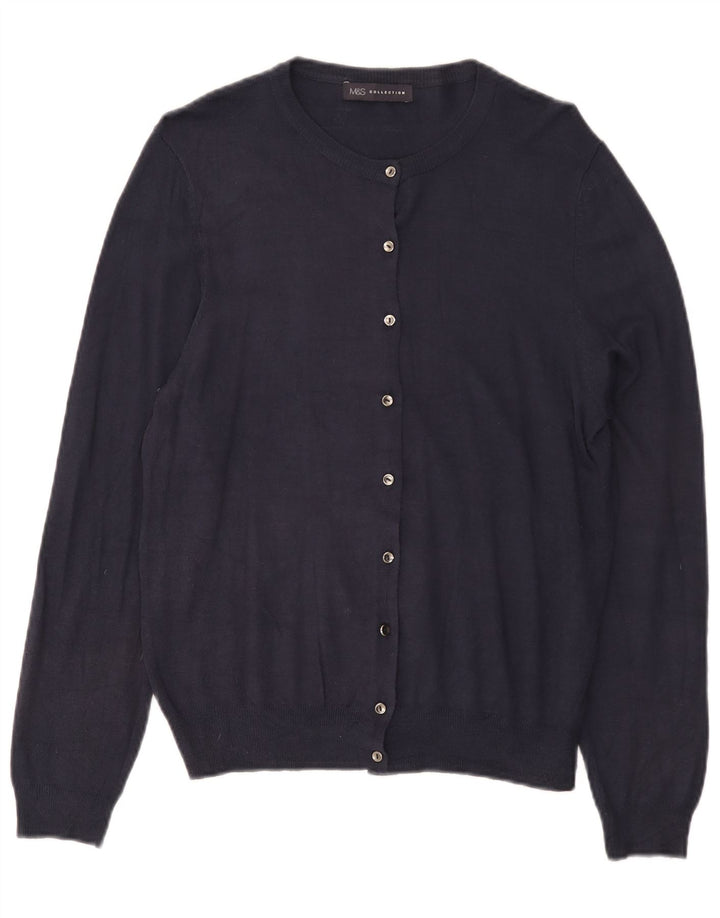 Sweter damski Marks & Spencer UK 14, duży, granatowy, wiskoza
