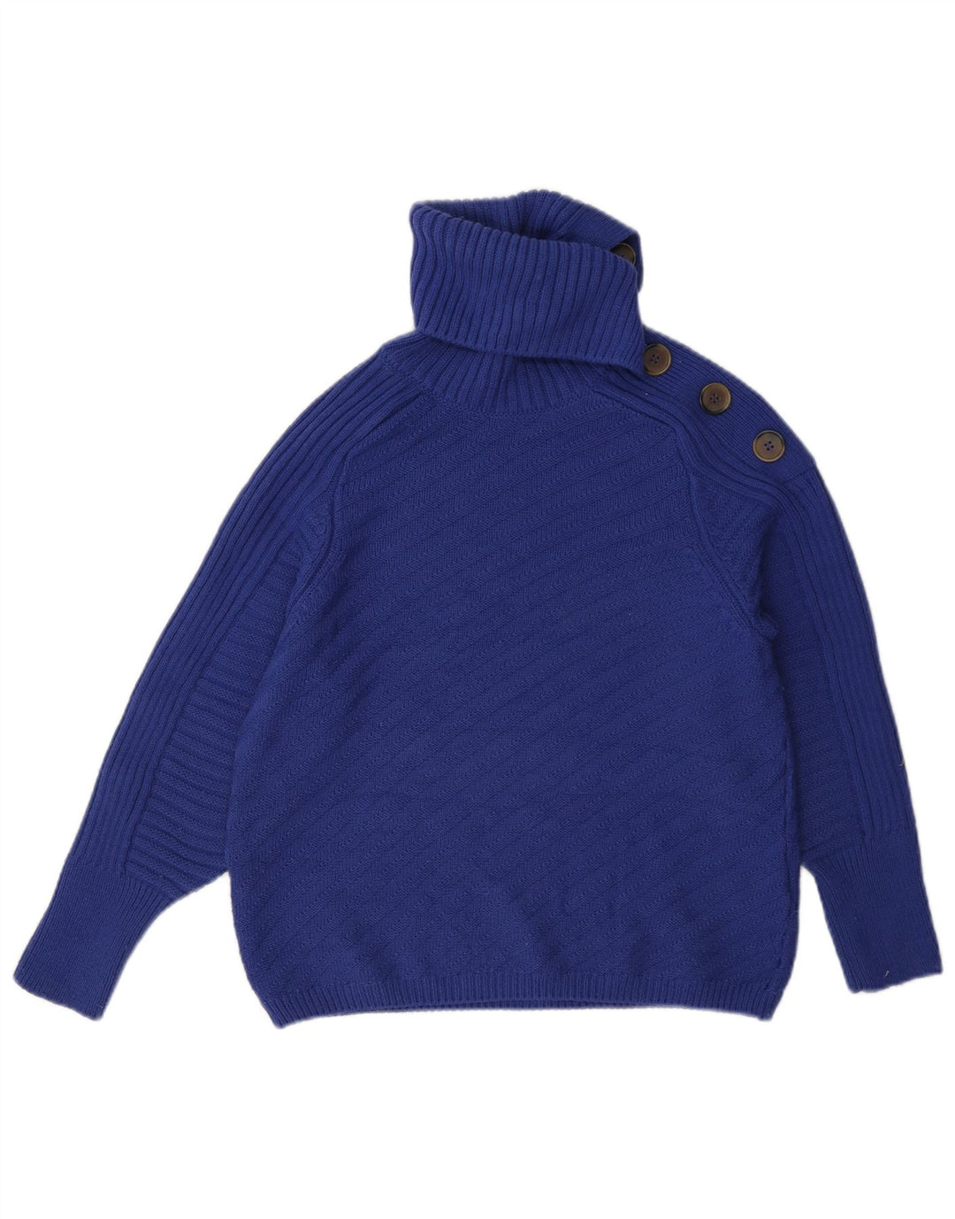 Marks & Spencer Damski sweter z golfem UK 10, mały, niebieski akryl