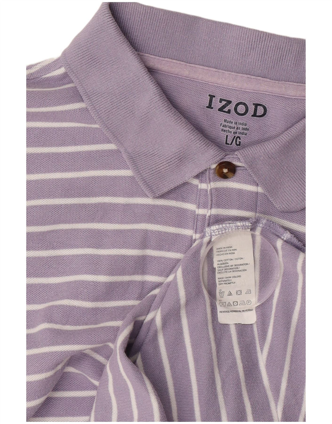 Męska koszulka polo Izod, duża, fioletowa, bawełniana w paski