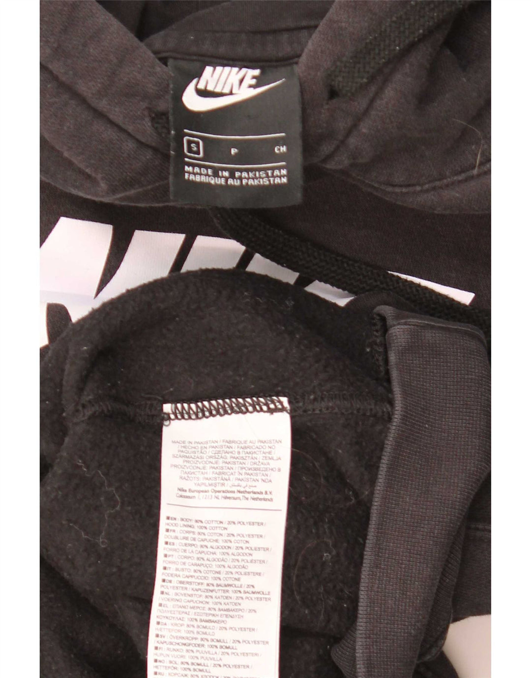 Męski sweter z kapturem Nike z grafiką, mały, czarny, bawełniany