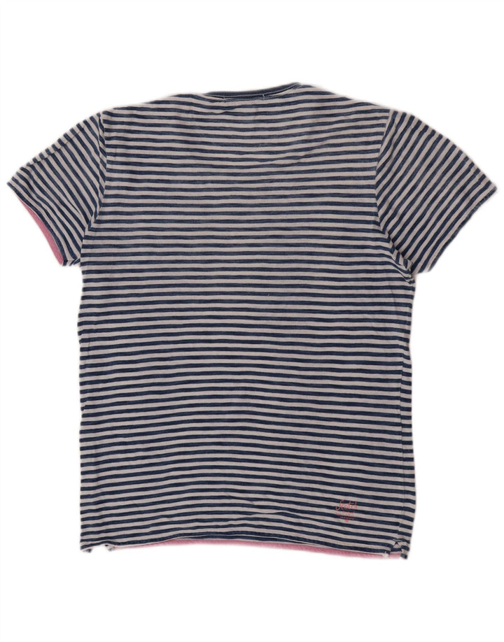 T-shirt męski Scotch & Soda, klasyczny, bawełniany w średnie niebieskie paski