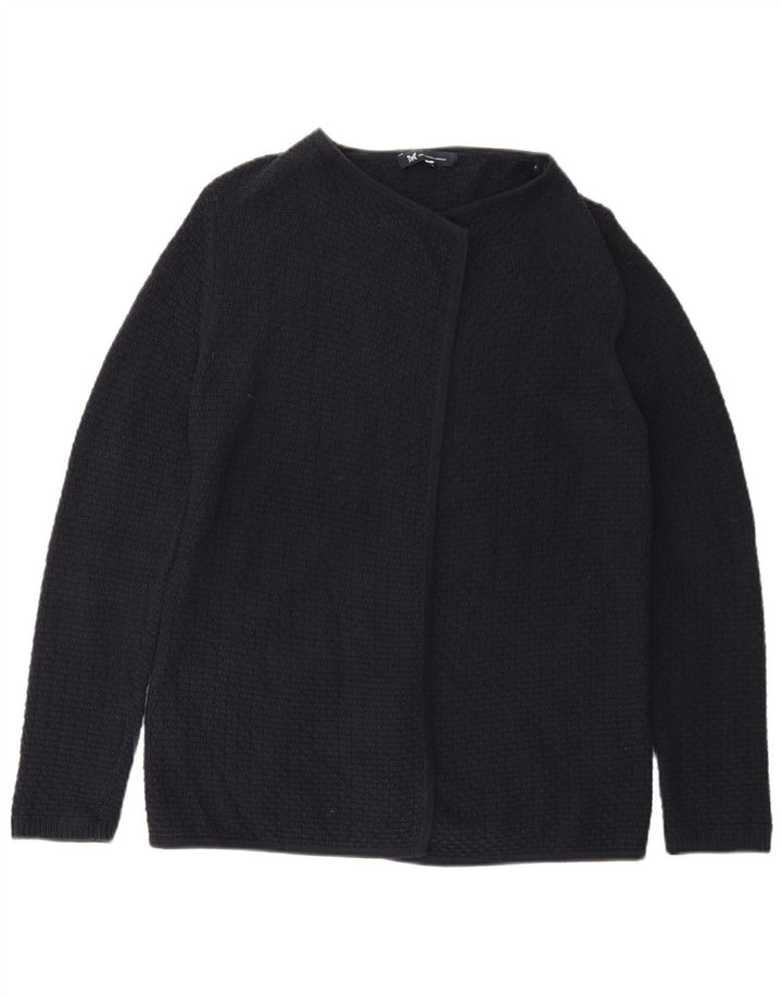 Crew Clothing Damski sweter rozpinany UK 14, średni granatowy, bawełniany