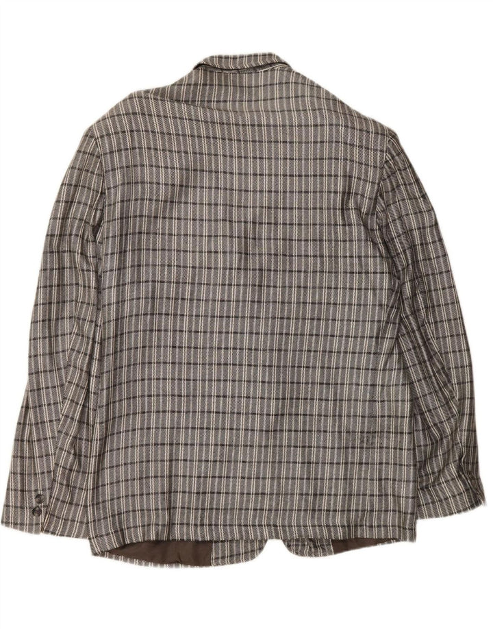 VINTAGE Mens 2 Button Blazer Jacket IT 50 Large Grey Check