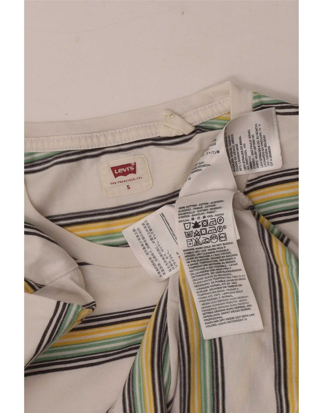 Męska koszulka Levi's Top, mała, bawełniana w białe paski