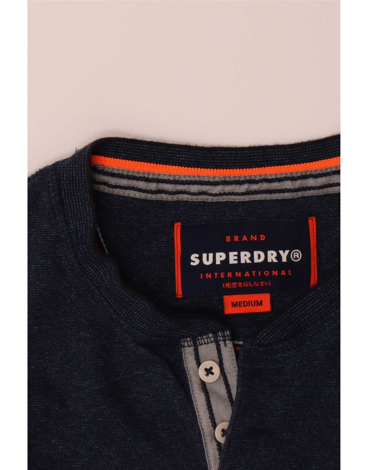 Męski top Superdry z długim rękawem, średni granatowy, bawełniany