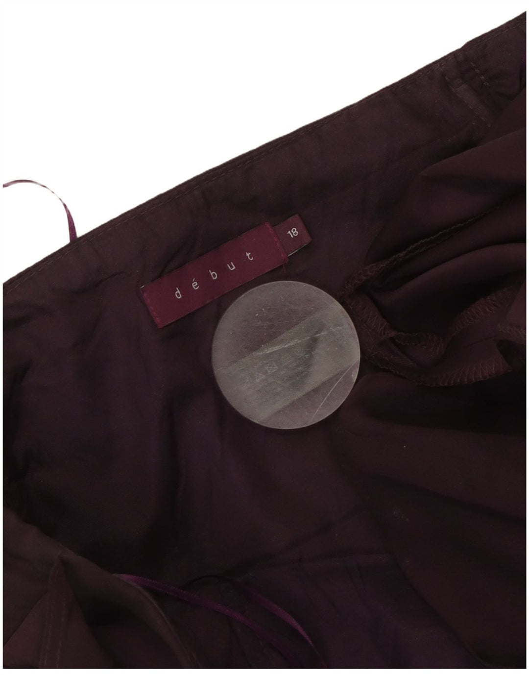 DEBUT Damska sukienka maxi bez ramiączek UK 18 XL Fioletowy poliester