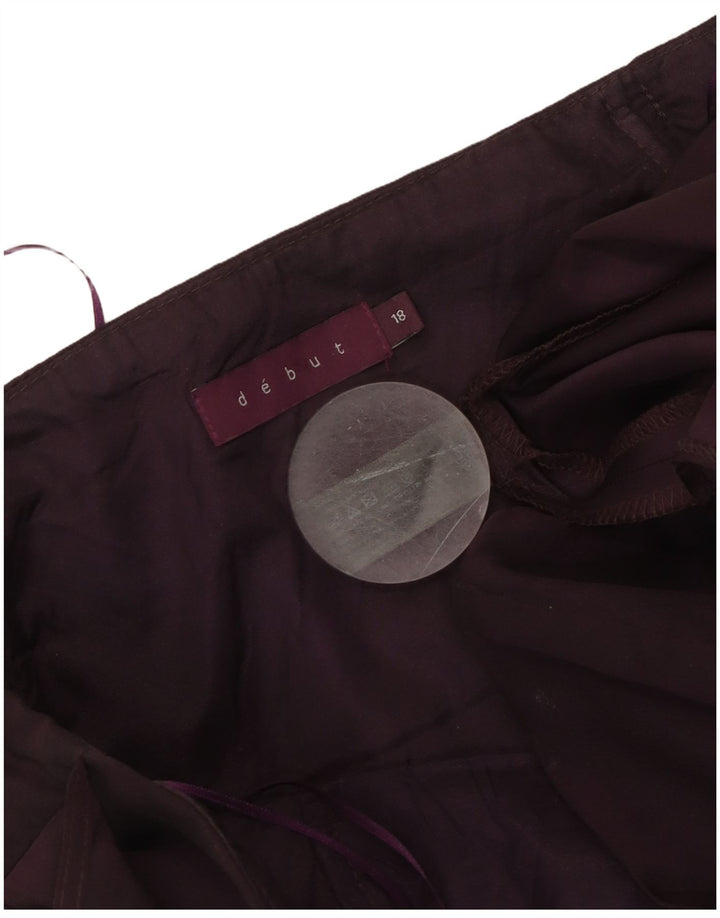 DEBUT Damska sukienka maxi bez ramiączek UK 18 XL Fioletowy poliester