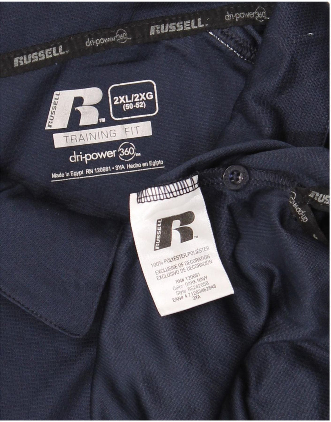 Męska koszulka polo RUSSELL ATHLETIC UK 50/52 2XL Granatowy poliester