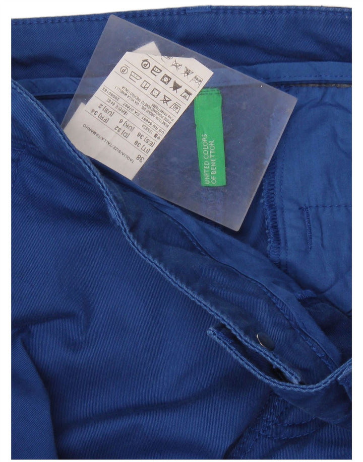 Spodnie damskie BENETTON Chino UK 6 XS W26 L33 Niebieskie bawełniane