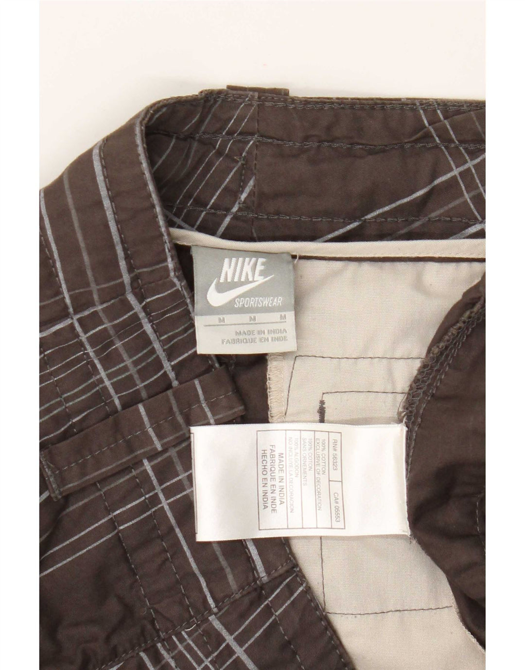 Męskie spodenki chino Nike, średnie W32, bawełniana brązowa krata