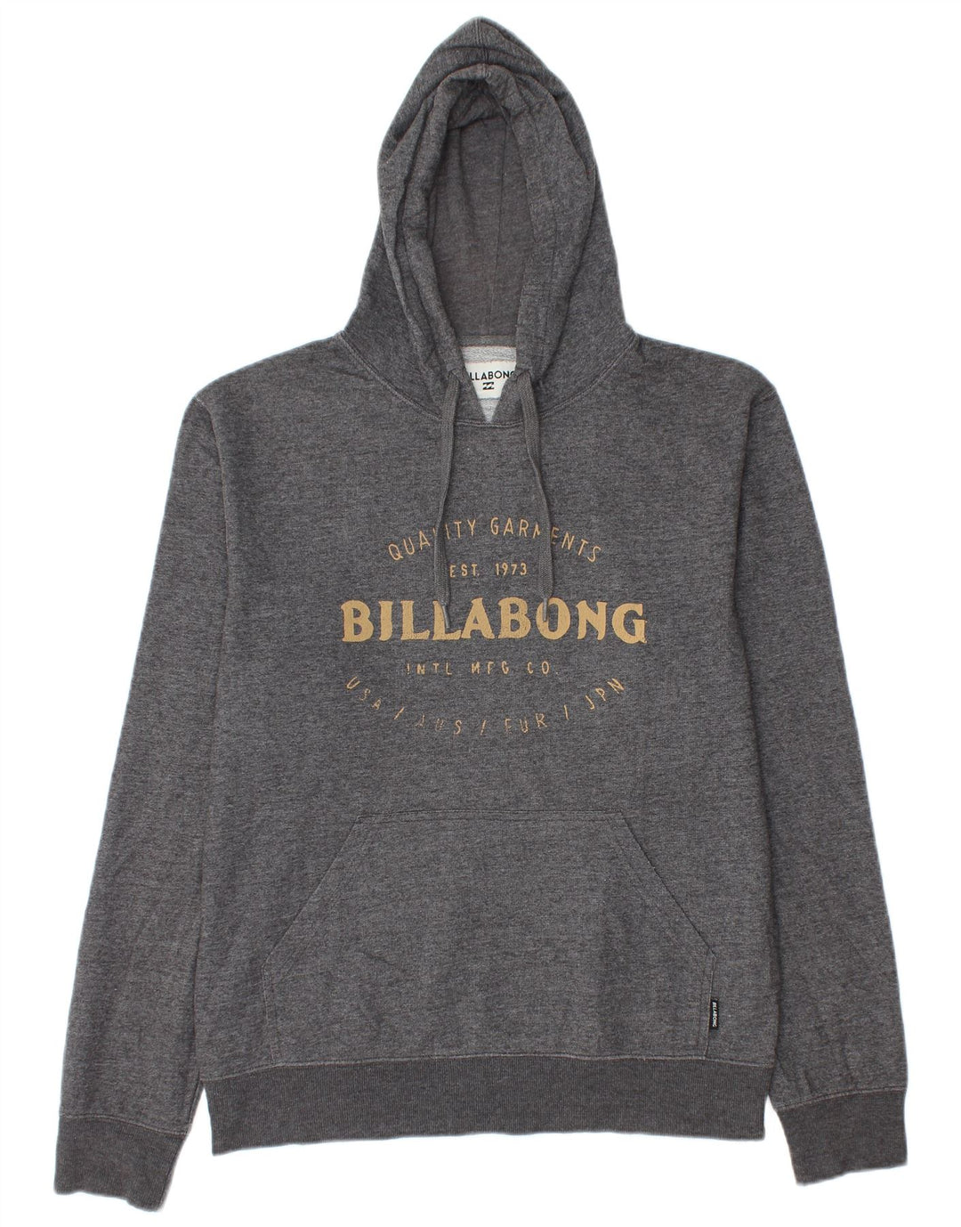 Męski sweter z kapturem i grafiką Billabong, średnio szary, nakrapiany poliester
