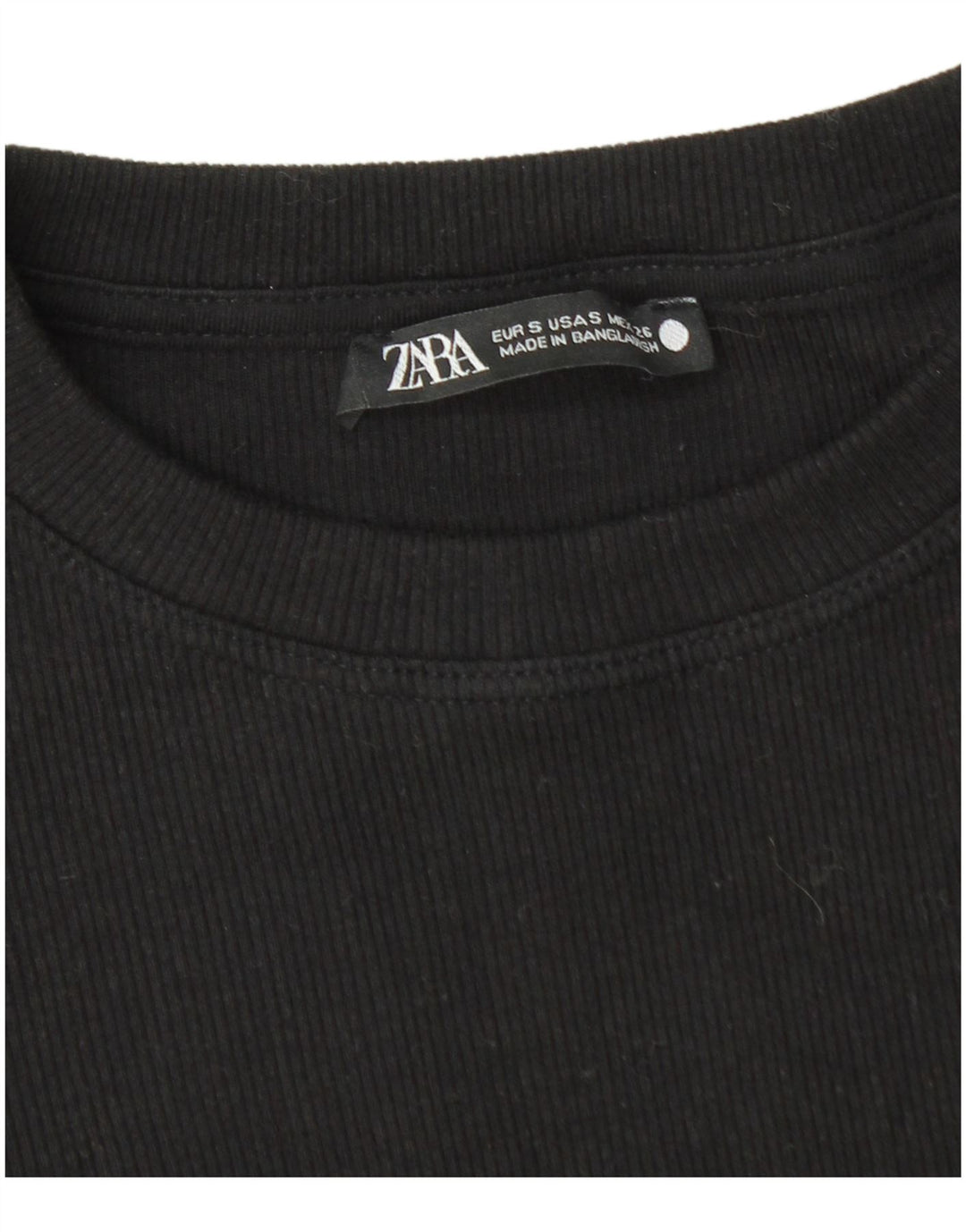 Damska krótka bluzka Zara UK 8, mała, czarna bawełna