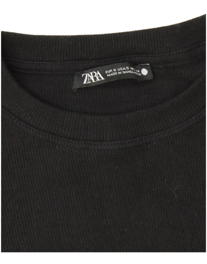 Damska krótka bluzka Zara UK 8, mała, czarna bawełna