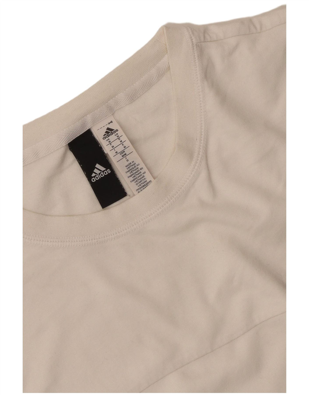Adidas Męski T-shirt Top Średniej Białej Bawełny z Blokami Kolorów