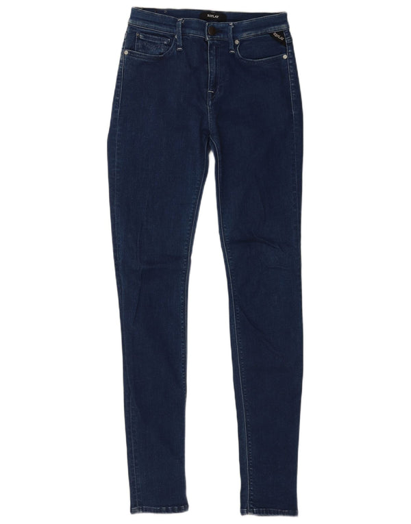 Replay Damskie JOI Skinny Jeans W27 L32 Niebieskie bawełniane