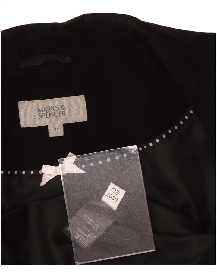 Marks & Spencer Damska marynarka zapinana na 3 guziki UK 20 2XL Czarny poliester