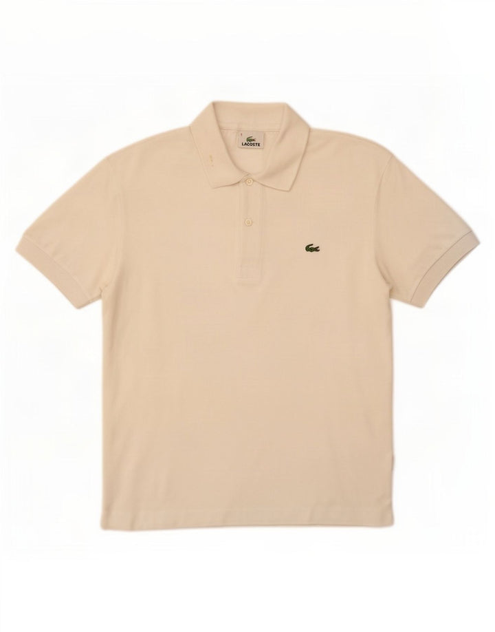 Męska koszulka polo Lacoste, rozmiar 3, mała, biała, bawełniana