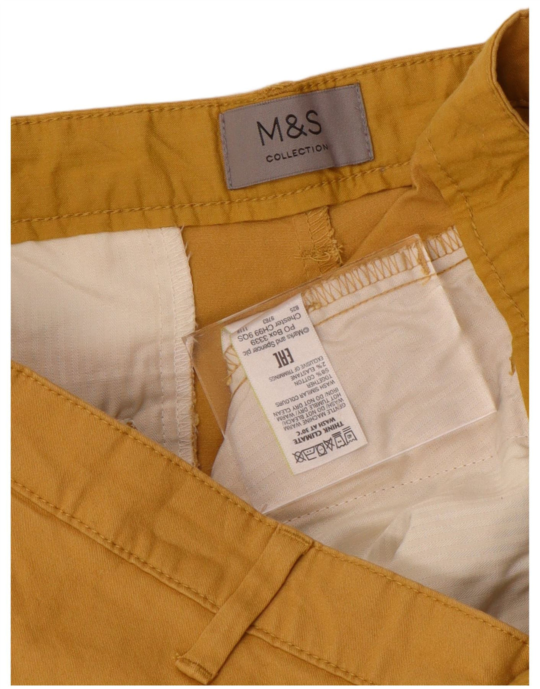 Męskie spodenki Chino Marks & Spencer W36, duże, żółte, bawełniane