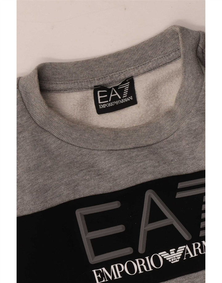 Męska bluza z grafiką Emporio Armani w kolorze średnioszarym