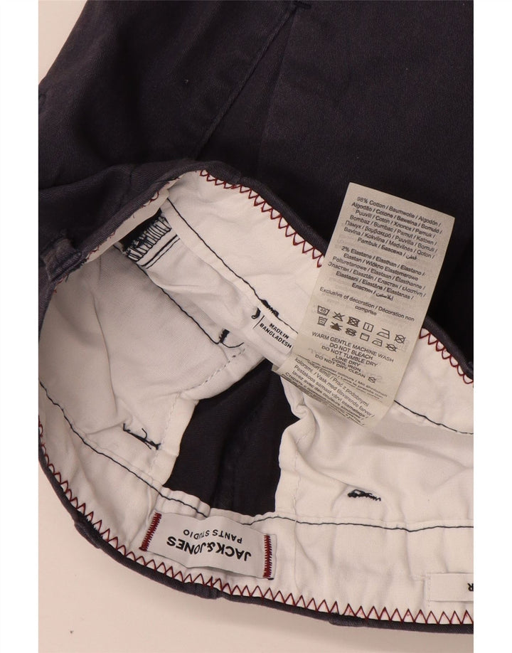 Męskie spodenki chino JACK & JONES o regularnym kroju W30 Średni granatowy, bawełniany