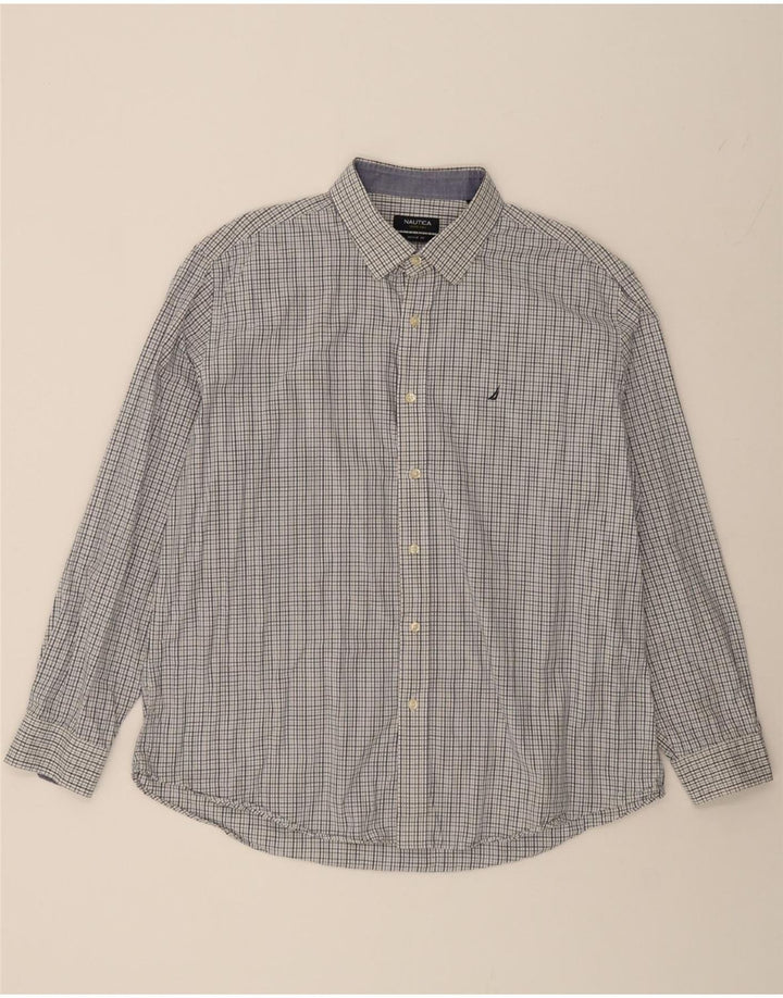 NAUTICA Mens Active Shirt Size 17 1/2 XL Blue Check Cotton Vintage Nautica and Second-Hand Nautica from Messina Hembry 