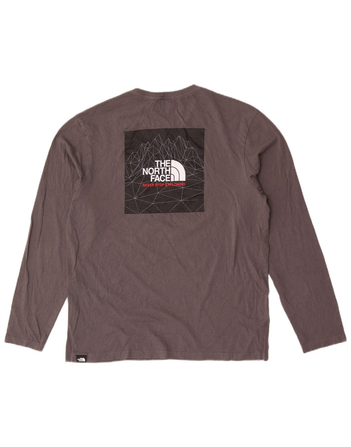 Męski top graficzny z długim rękawem The North Face, średnioszary