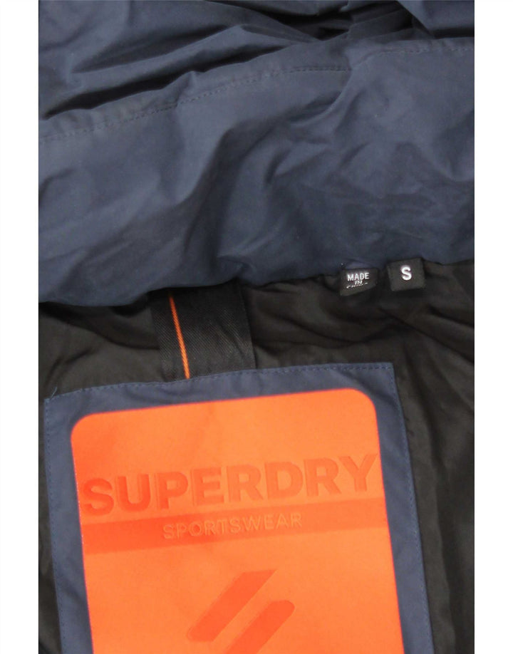 Superdry Męska ocieplana kurtka z kapturem UK 36 Small Granatowa Poliester