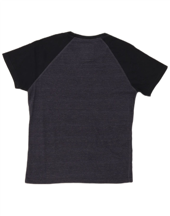 Męski T-shirt z grafiką Superdry, duży, szary, bawełniany blok kolorów