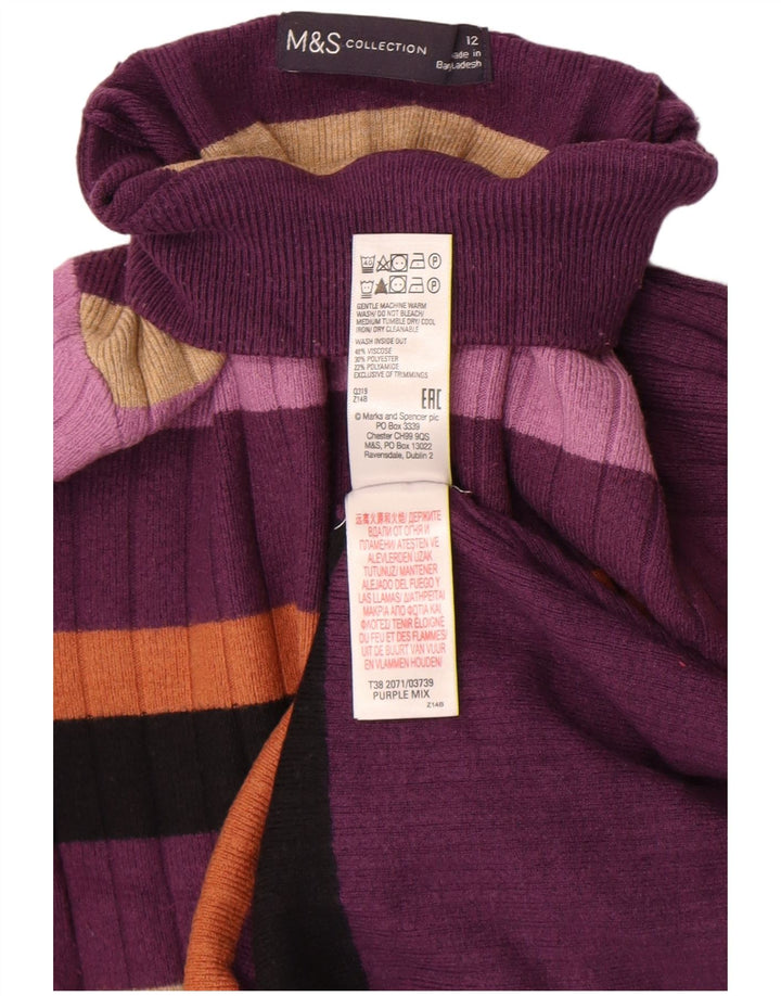Marks & Spencer Damski sweter z golfem, UK 12, średni fiolet