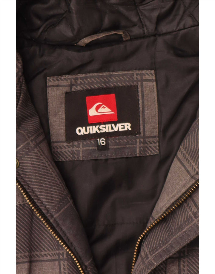Chłopięca kurtka bomberka z kapturem Quiksilver 15-16 lat, szary, poliester w kratę