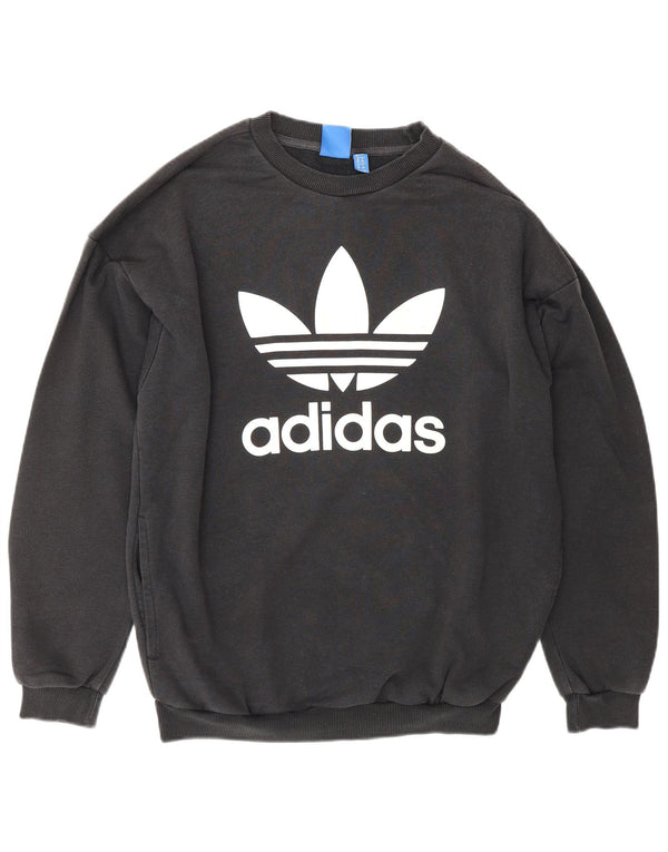 Damska bluza z grafiką ADIDAS, UK 12, średnia czarna bawełna