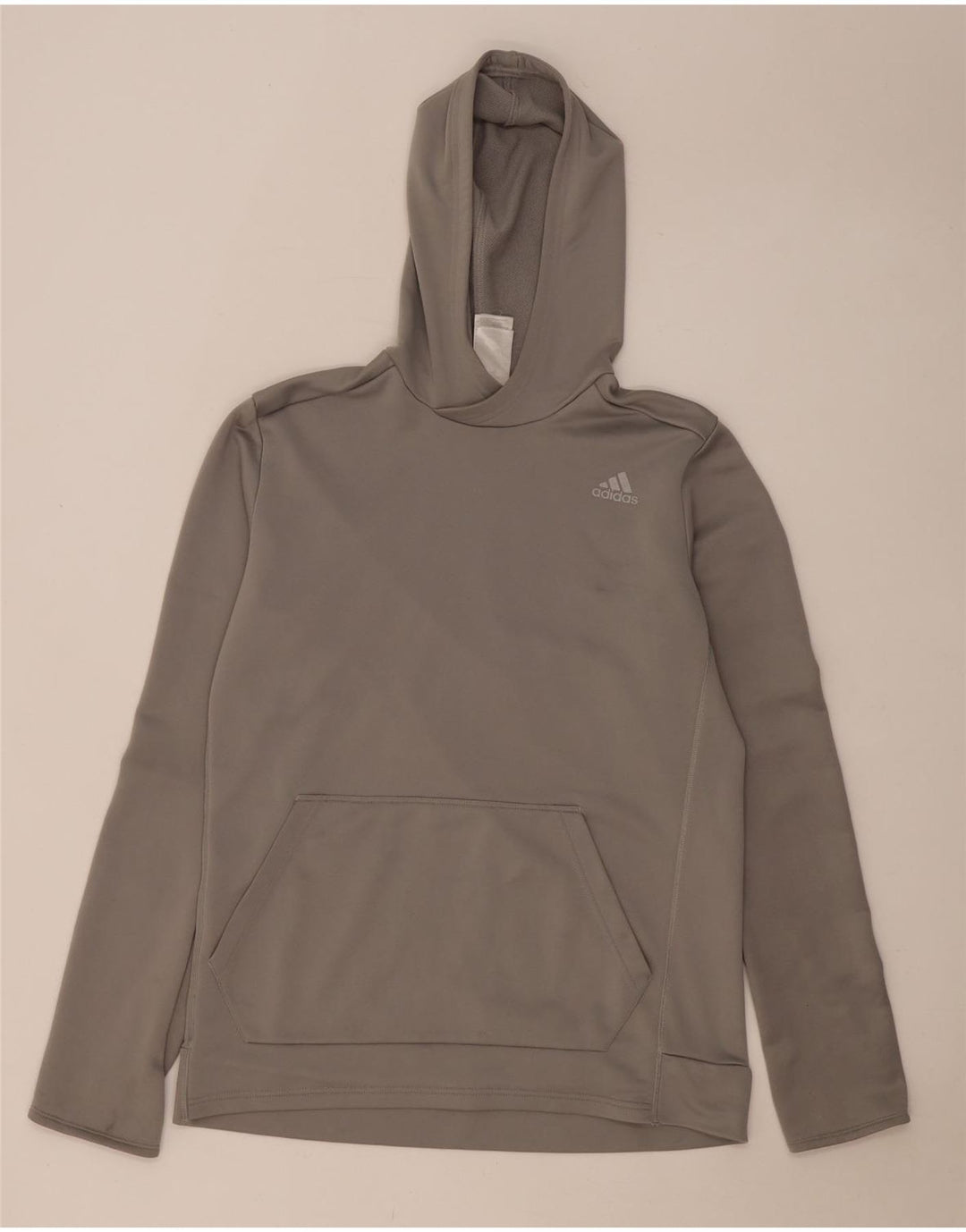 Męski sweter z kapturem ADIDAS Climalite, średnioszary, poliestrowy