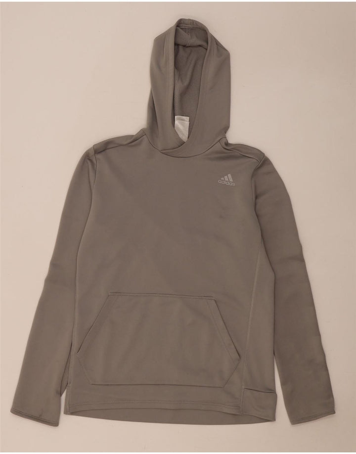 Męski sweter z kapturem ADIDAS Climalite, średnioszary, poliestrowy