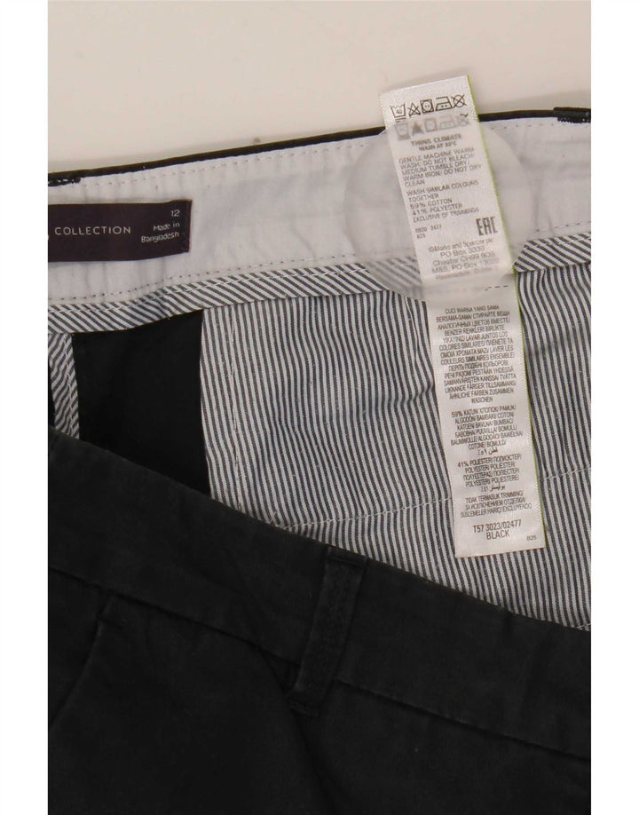 Marks & Spencer Damskie spodenki Chino UK 12 Medium W32 Czarne bawełniane