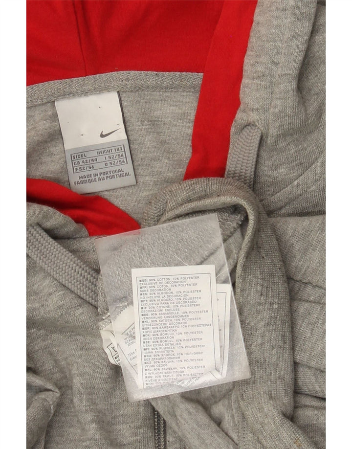 Męski sweter z kapturem i zamkiem błyskawicznym Nike, duży, szary, bawełniany