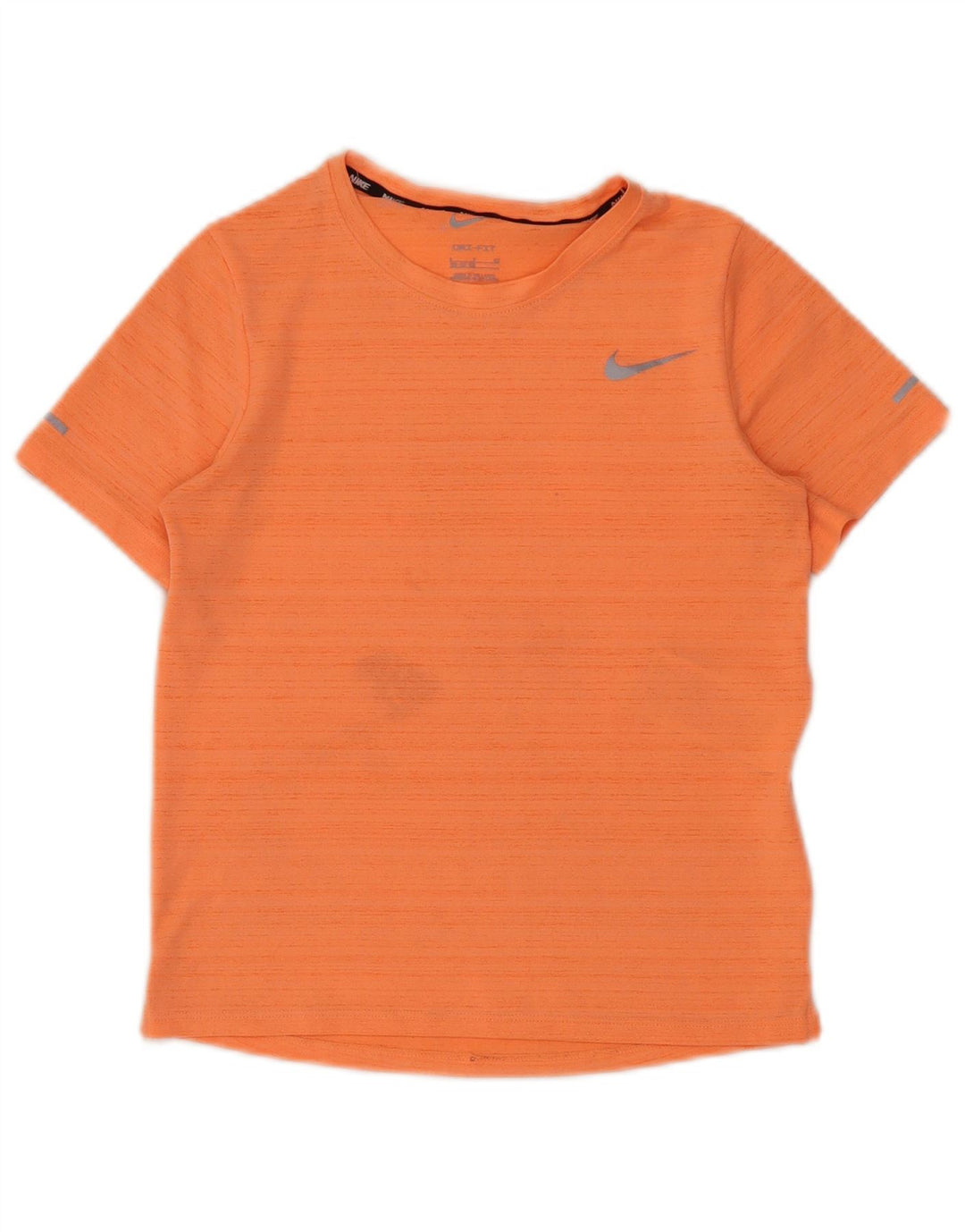 Chłopięcy T-shirt Nike Dri Fit, 8-9 lat, mały, pomarańczowy poliester w paski