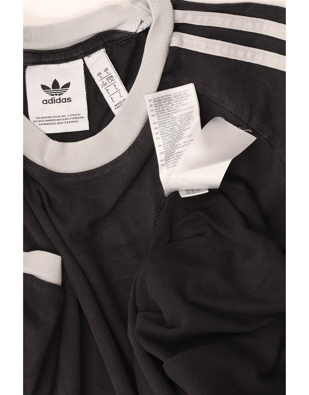 Adidas Męski T-shirt Top Duży Czarny Bawełniany