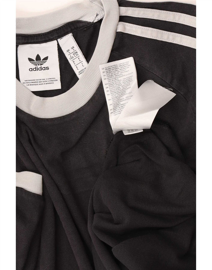 Adidas Męski T-shirt Top Duży Czarny Bawełniany