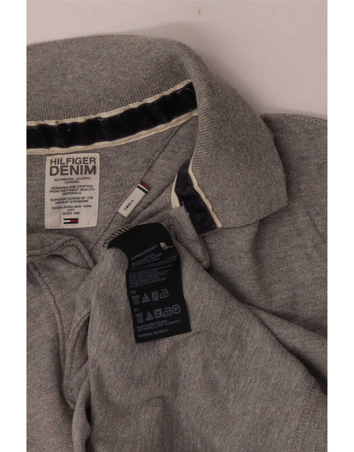 Męska koszulka polo Tommy Hilfiger, mała, szara, bawełniana
