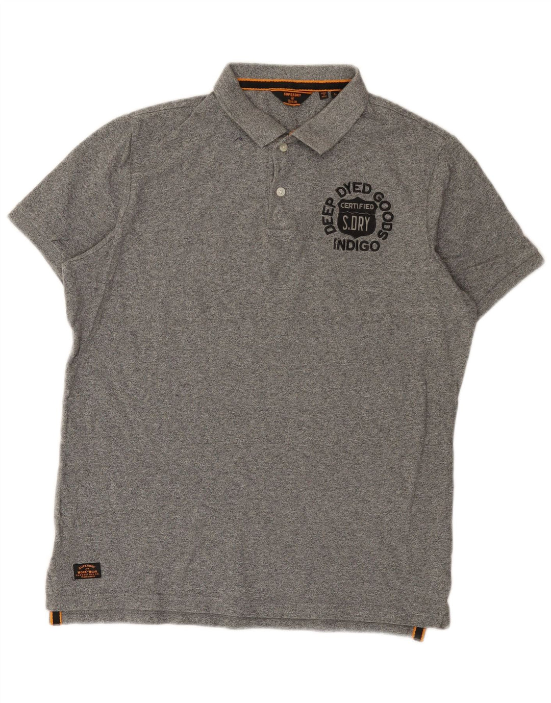 Męska koszulka polo Superdry z grafiką, duża, szara, bawełniana w plamki