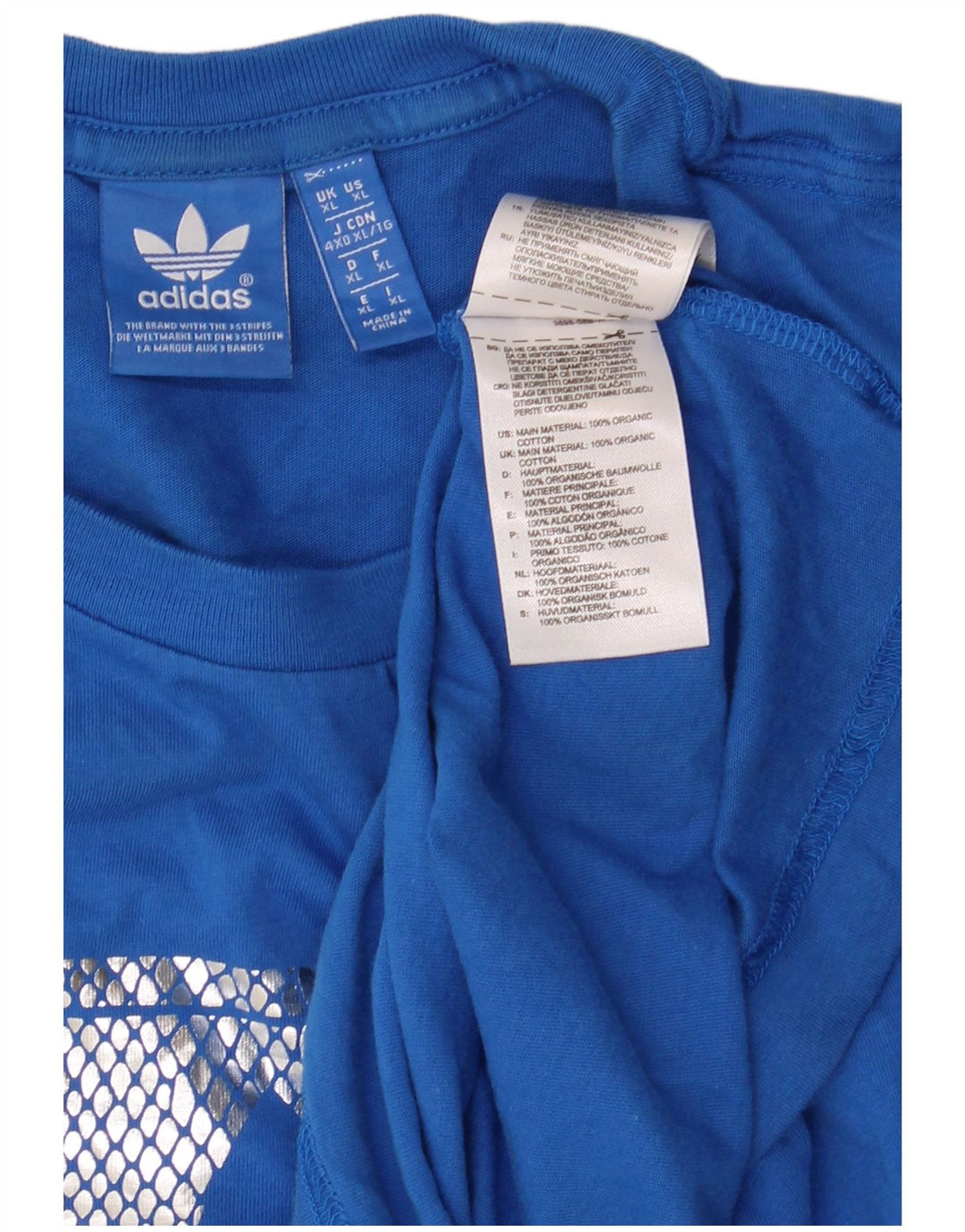 Adidas Męska koszulka graficzna Top XL Niebieska bawełna
