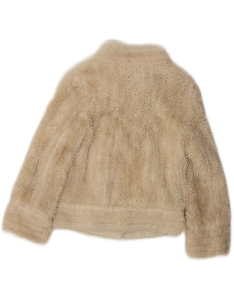 MARC JACOBS Womens Faux Fur Jacket UK 6 XS Off White Synthetic Vintage Marc Jacobs and Second-Hand Marc Jacobs from Messina Hembry 