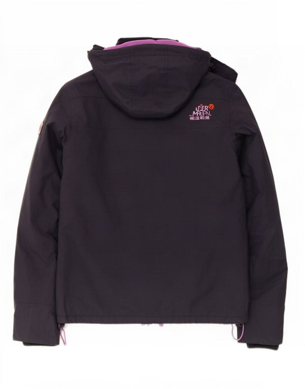 Damska kurtka wiatrówka z kapturem Superdry UK 14, średni granat