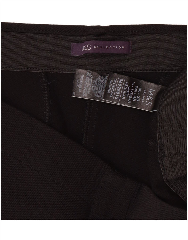Spodnie damskie MARKS & SPENCER UK 20 2XL W34 L28 Czarny Poliamid