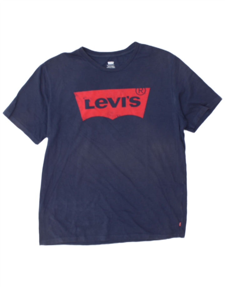 Męska koszulka z grafiką Levi's Top XL granatowa